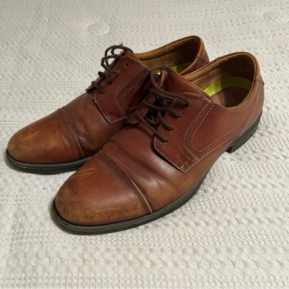 Florsheim Brown Leather‎ Oxford Dress Shoes with Rounded Toe 10.5D